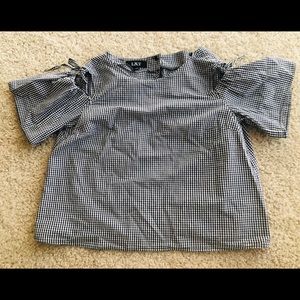 Black & White Plaid Open Shirt